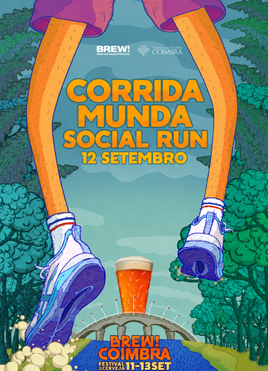 Cartaz da Corrida Munda · Social Run · Brew! Coimbra